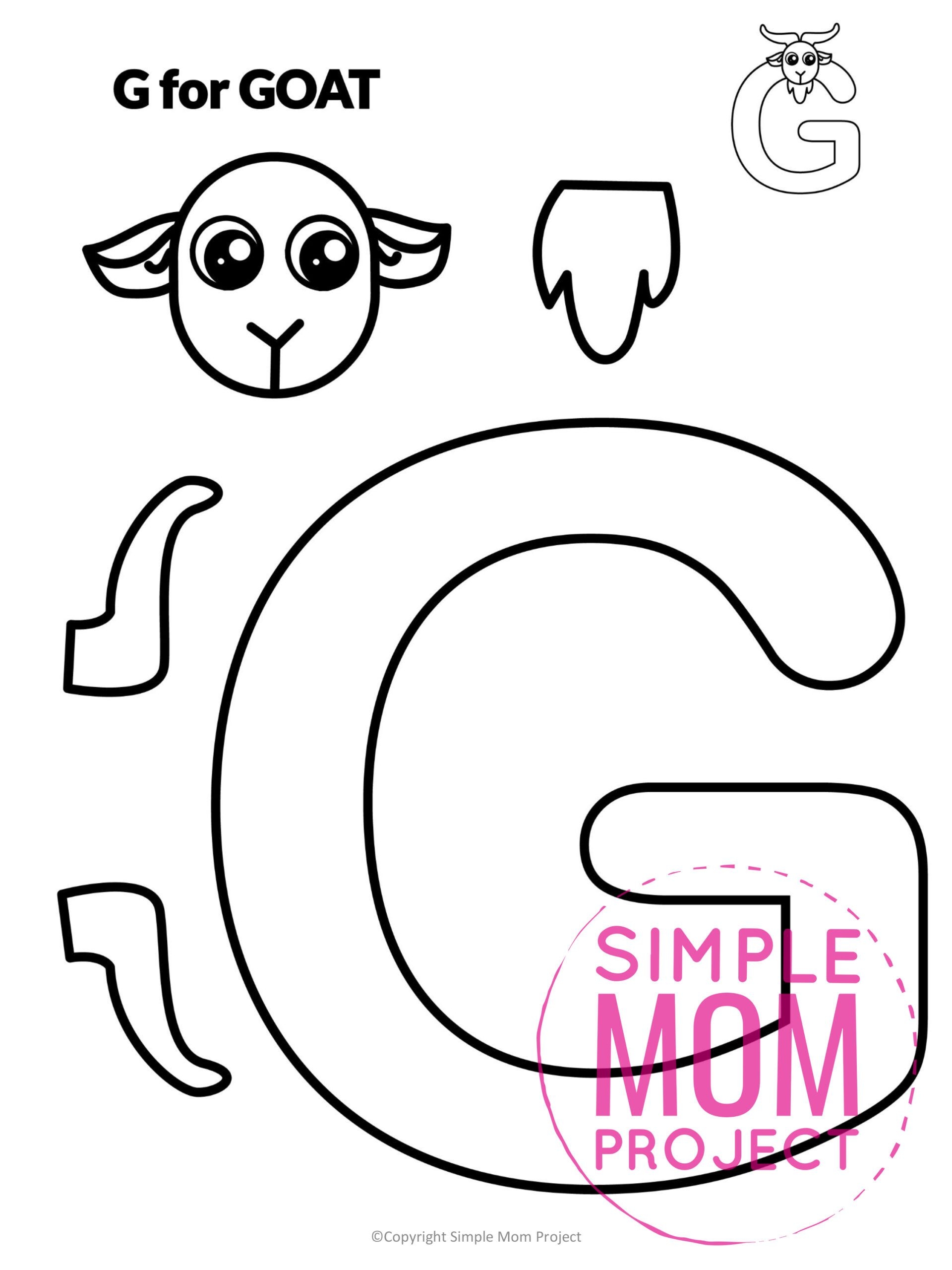 Printable Letter G Craft Template