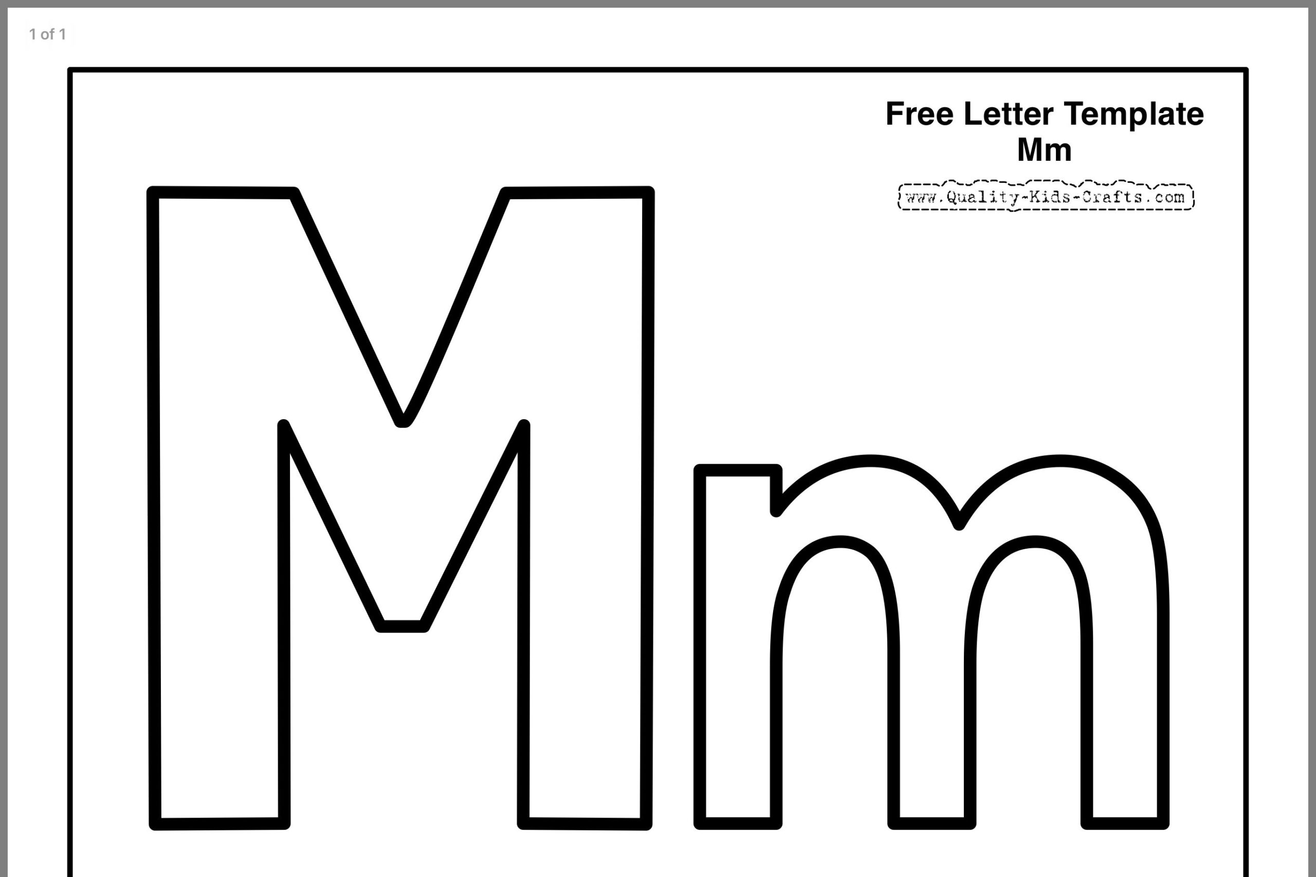 Letter M Template Free Printable