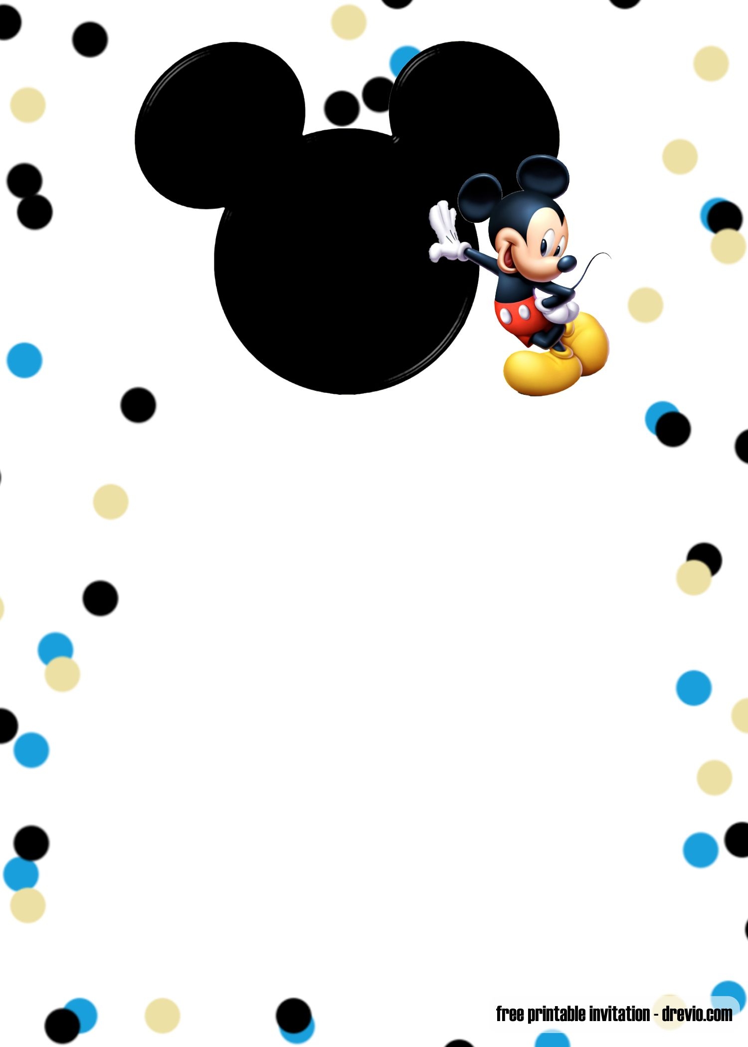 Printable Blank Mickey Mouse Invitation Template