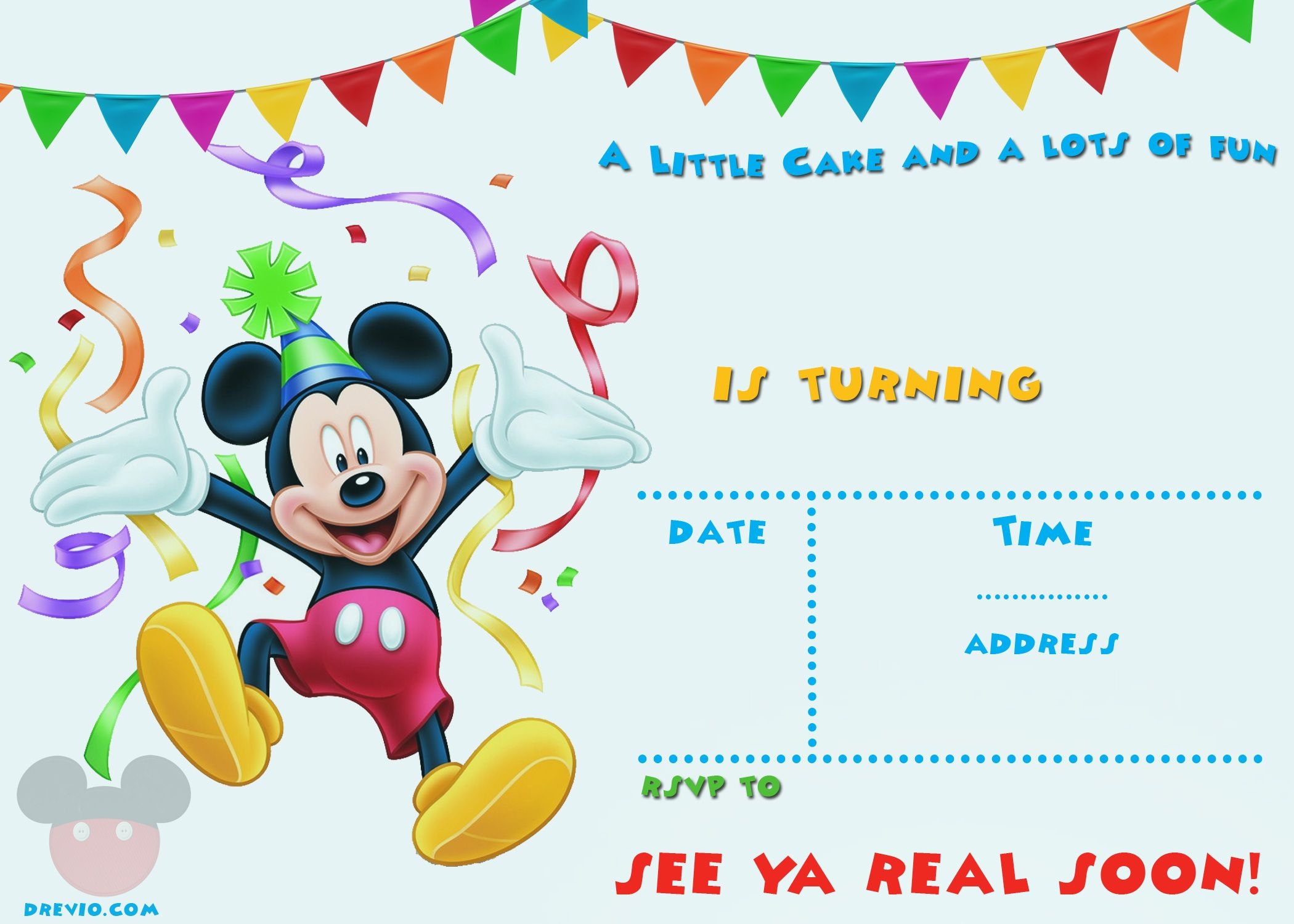 FREE Printable Mickey Mouse Party Invitation Template Mickey Mouse Invitation Mickey Mouse Birthday Invitations Mickey Mouse Invitations