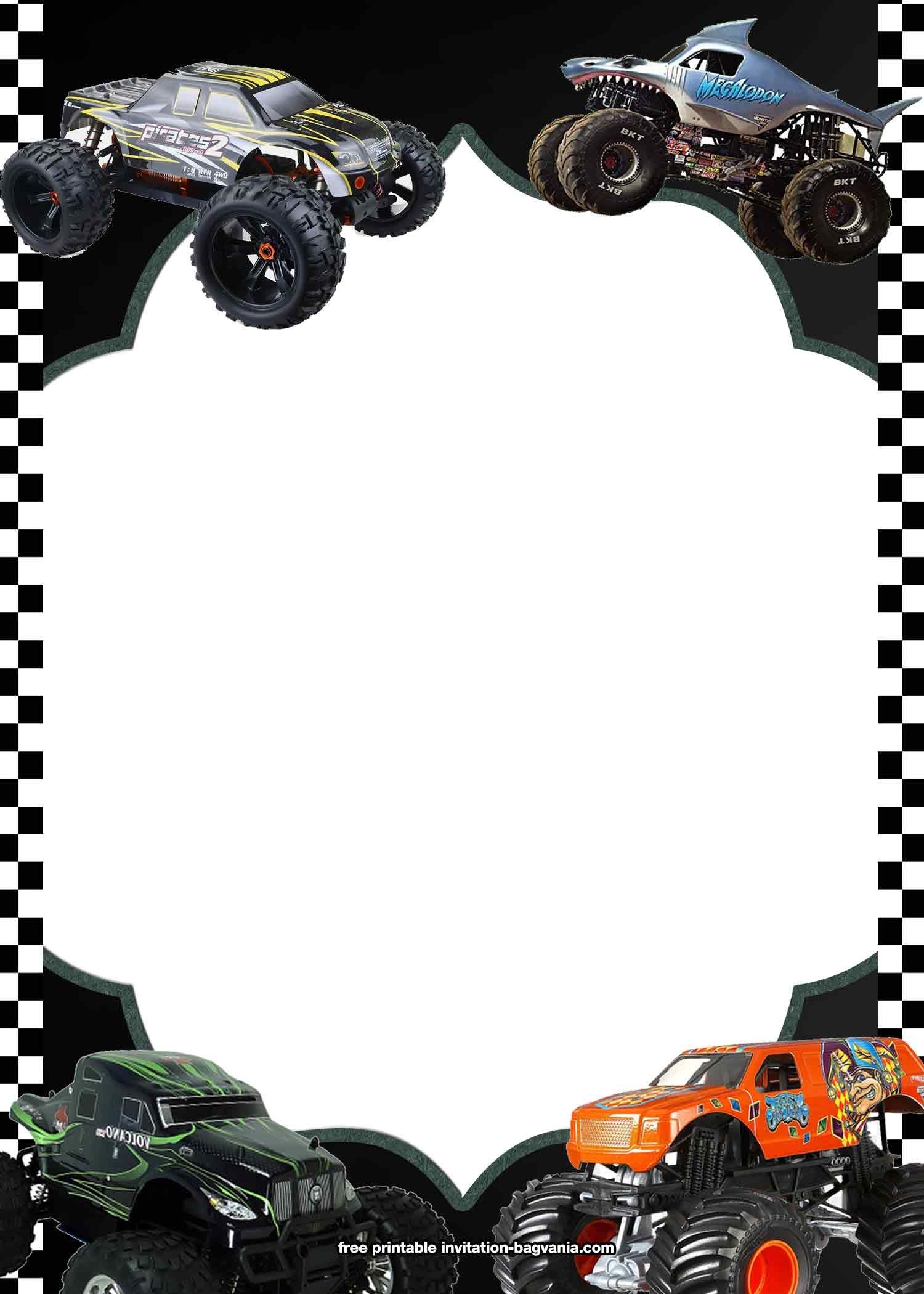 Free Printable Monster Truck Invitation Templates Free