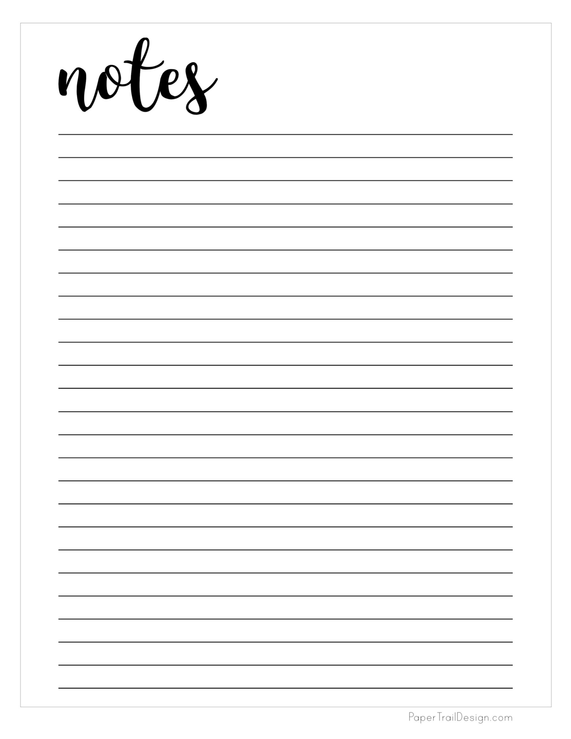 Free Printable Note Taking Templates