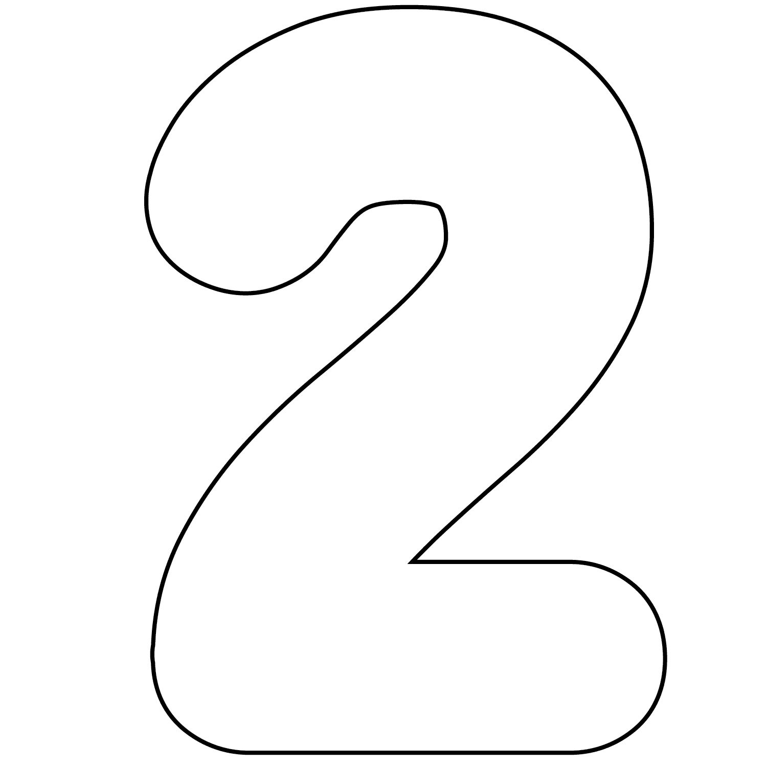 Printable Number 2 Template