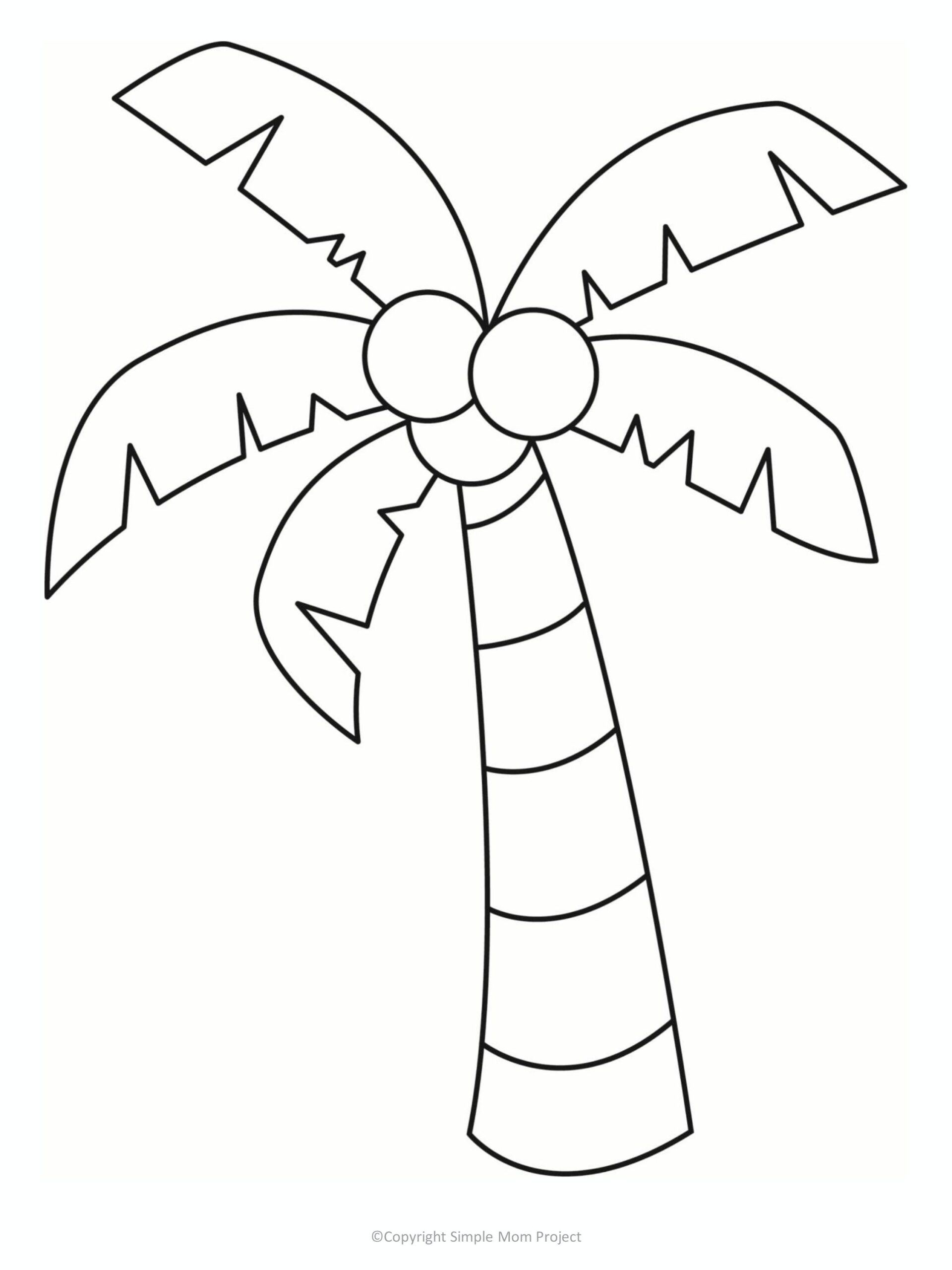 Free Printable Palm Tree Template Palm Tree Drawing Palm Tree Crafts Tree Templates