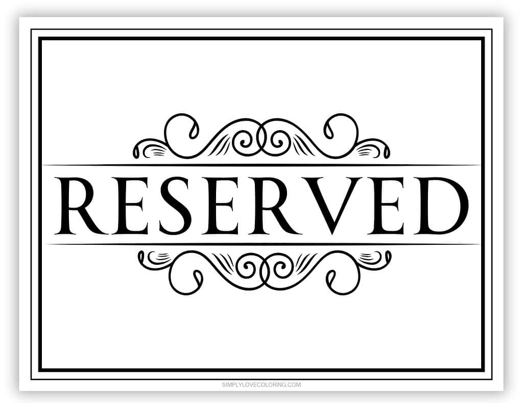 Free Printable Reserved Table Signs Template Word