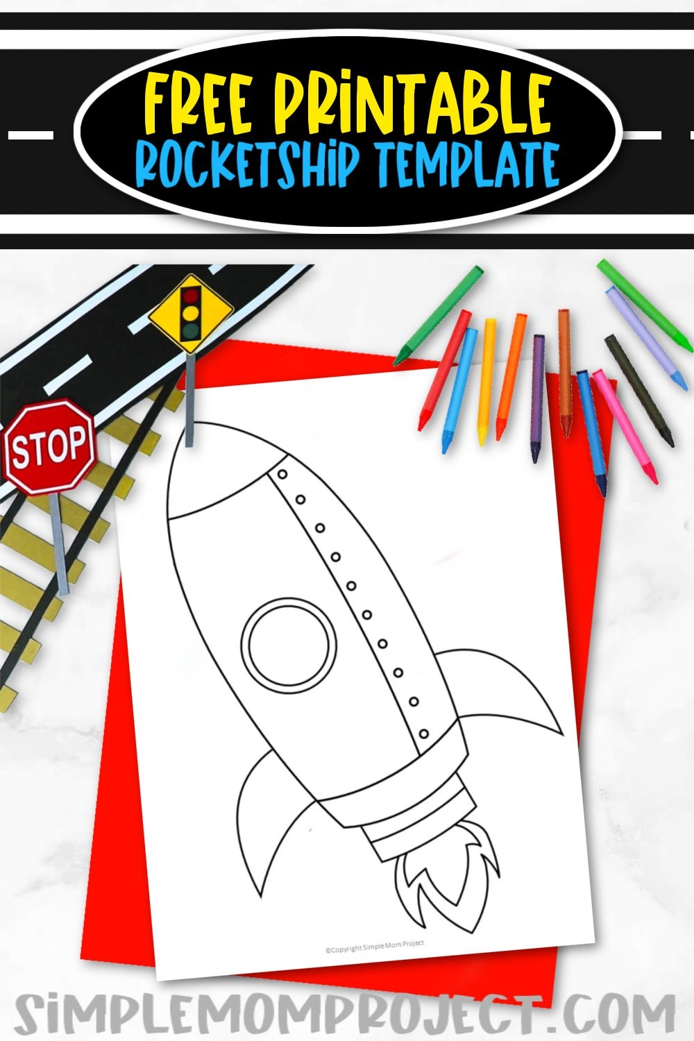 Free Printable Rocket Ship Template Simple Mom Project