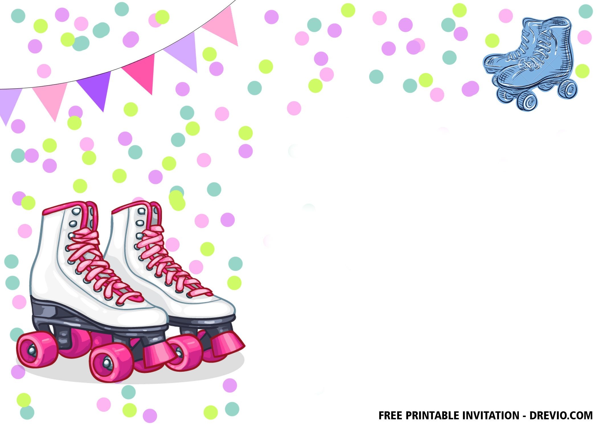 FREE Printable Roller Skates Invitation Templates Roller Skating Birthday Party Invitations Roller Skating Birthday Invitations Free Printable Birthday Invitations