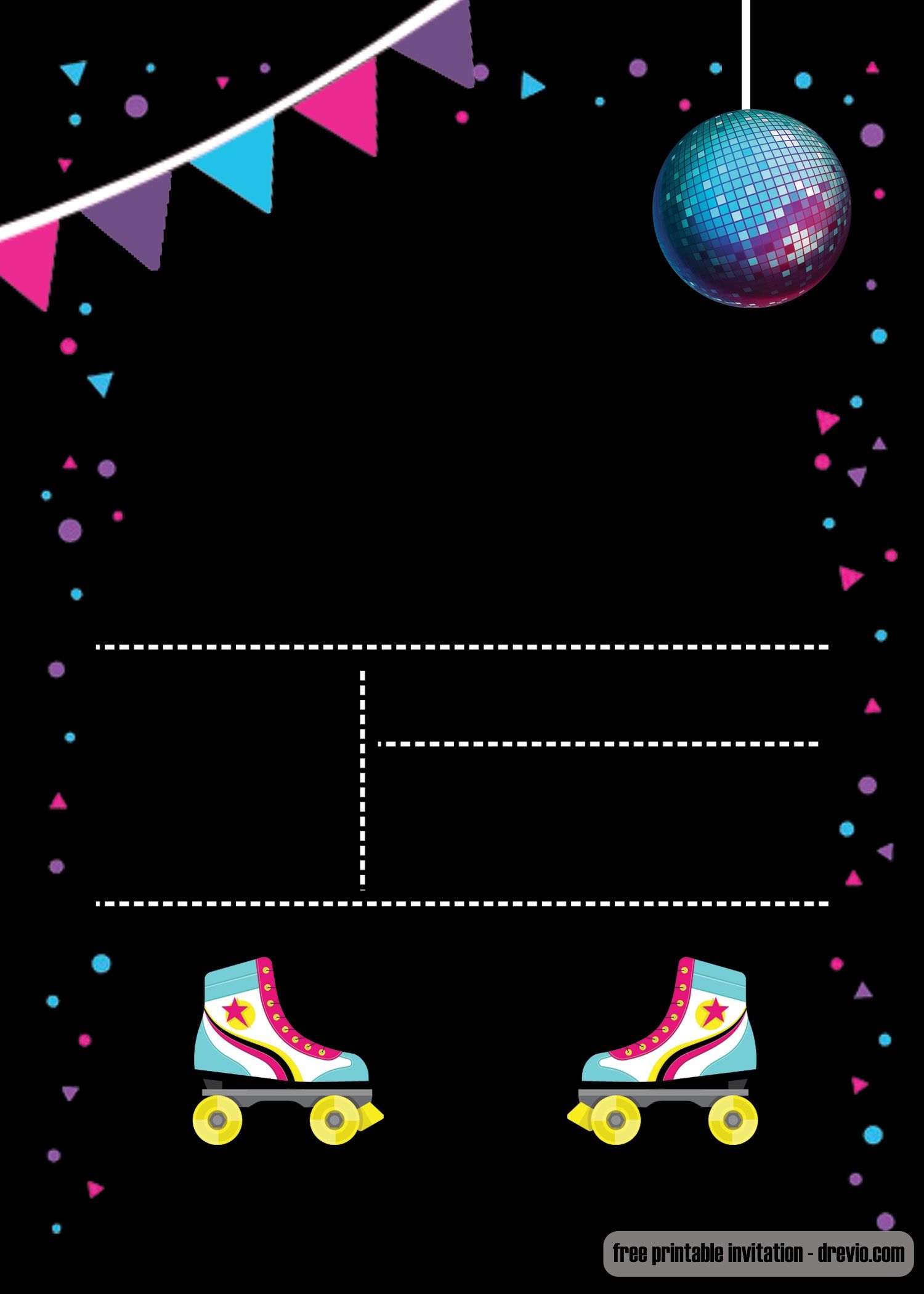 FREE Printable Roller Skating Invitation Template Roller Skating Birthday Party Invitations Roller Skate Invitations Roller Skating Party Invitations