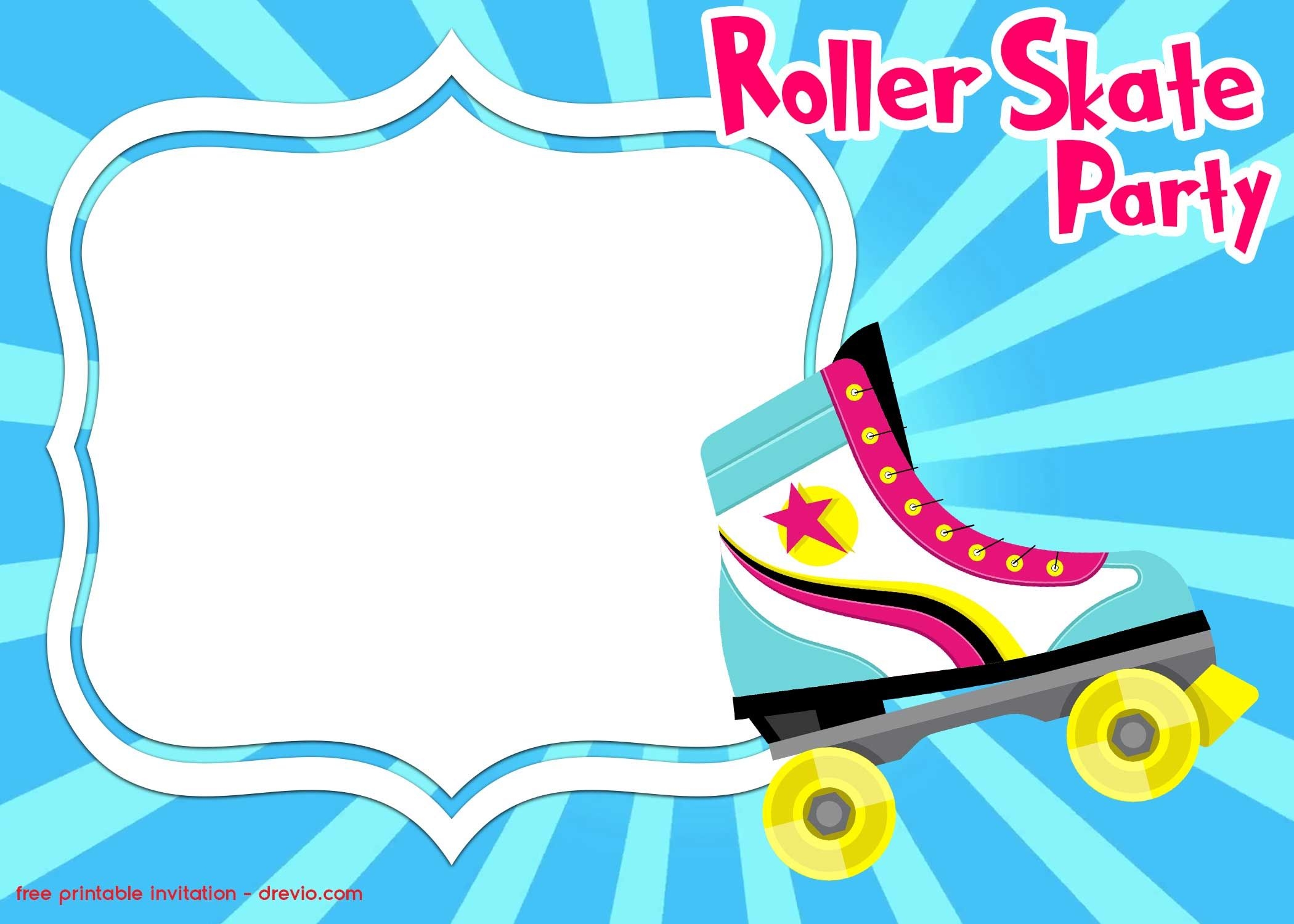 FREE Printable Roller Skating Invitation Templates Roller Skating Party Invitations Roller Skating Birthday Party Invitations Roller Skate Invitations