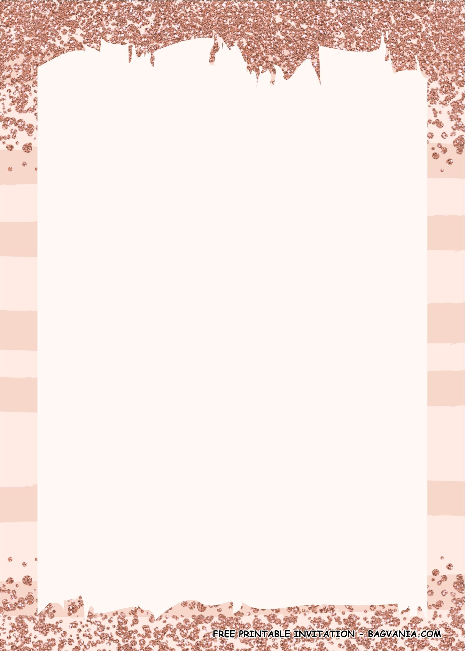 FREE PRINTABLE Rose Gold Confetti Birthday Party Kits Template Rose Gold Invitations Confetti Birthday Party Birthday Party Kits