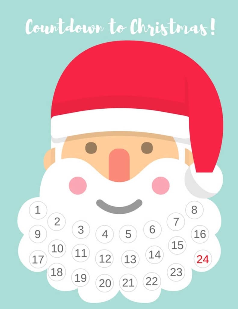 Printable Cotton Ball Santa Template