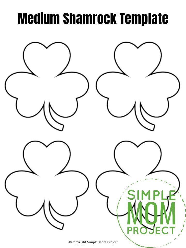 Free Printable Shamrock Templates In Small Medium And Large Shamrock Template Shamrock Printable St Patrick s Day Crafts