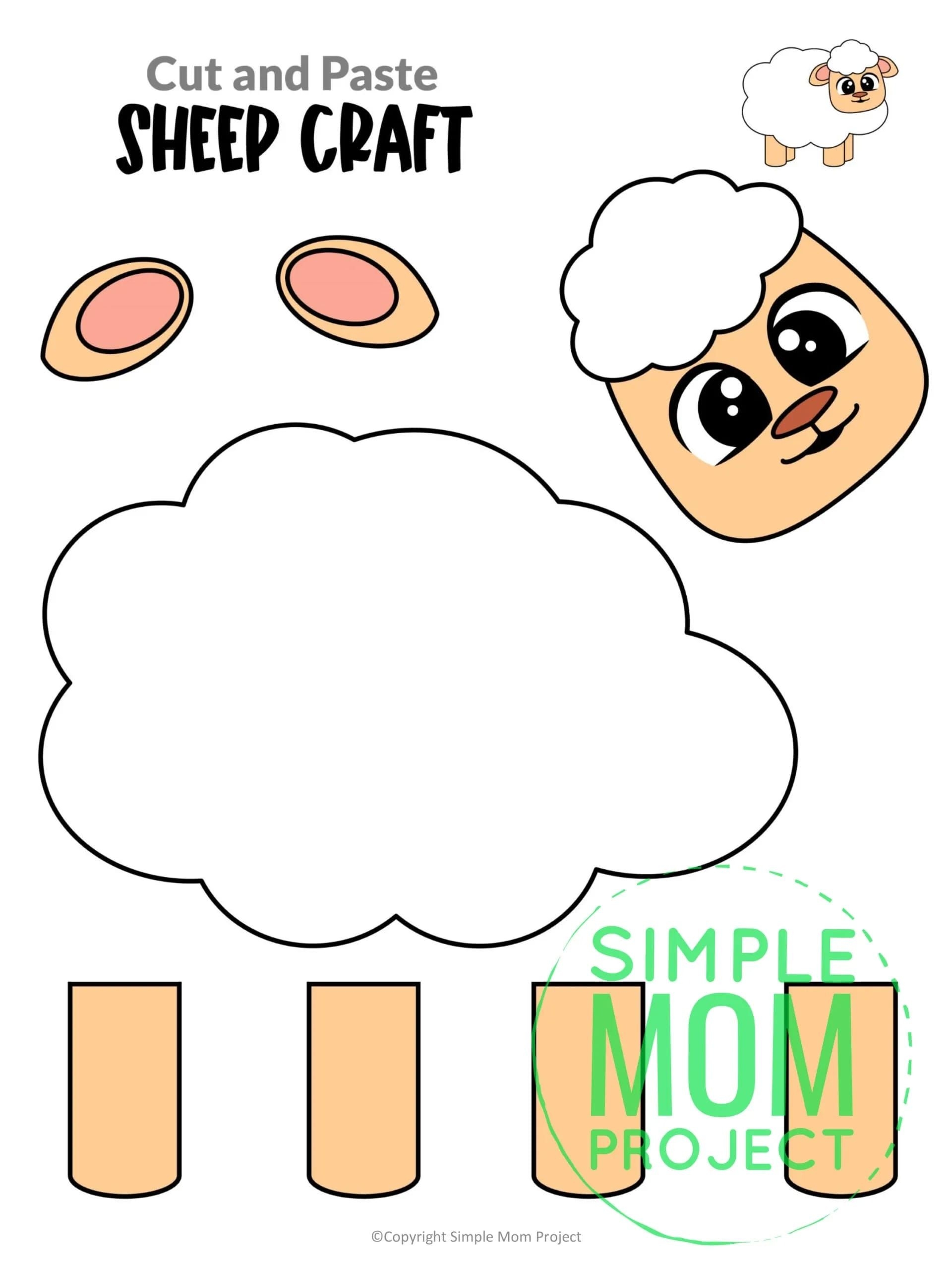Free Printable Sheep Craft Template Sheep Crafts Animal Crafts Preschool Farm Animal Crafts