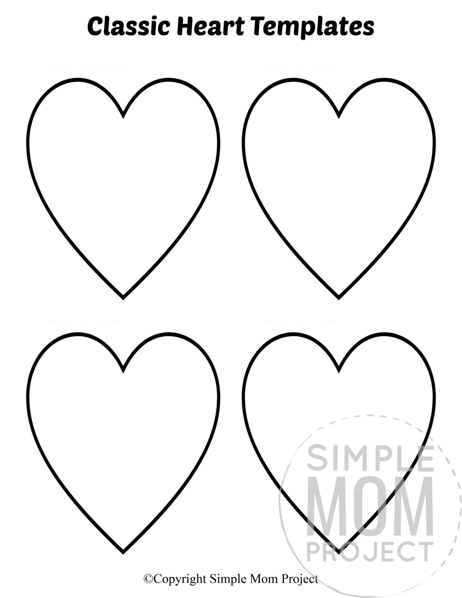 Free Printable Small Heart Shape Templates Heart Shapes Template Heart Template Shape Templates