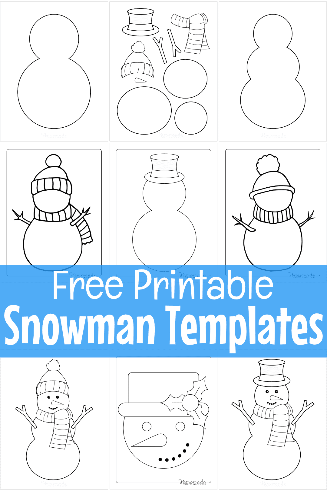 Large Snowman Template Printable