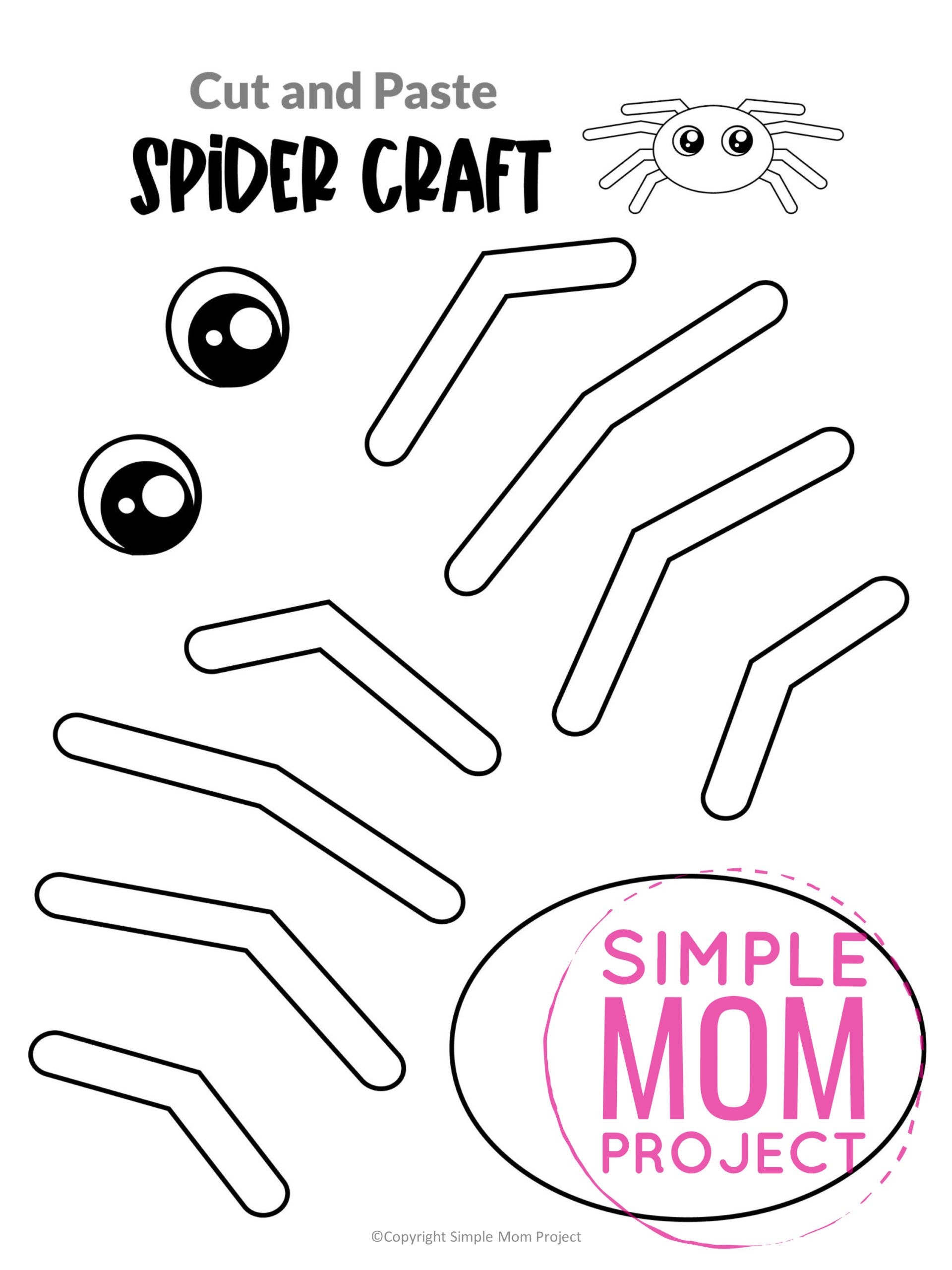 Free Printable Spider Craft Template Spider Crafts Spider Activities Spider Template