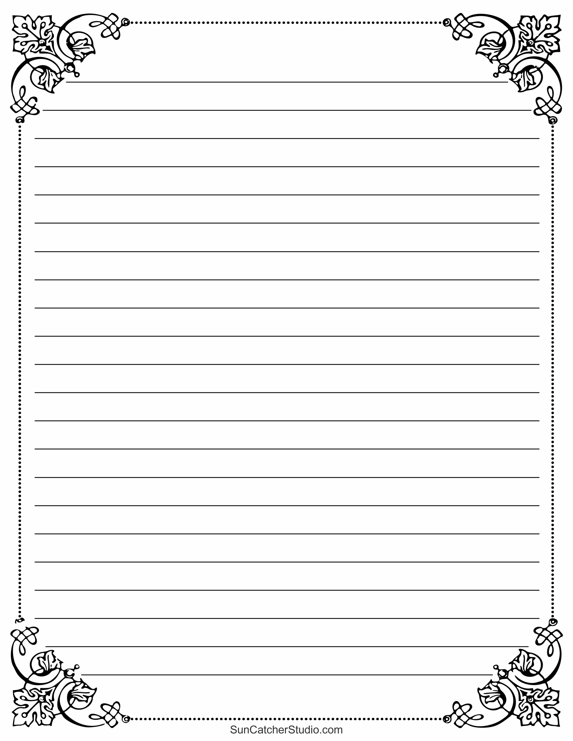 Free Printable Stationery And Lined Letter Writing Paper DIY Projects Patterns Monograms Designs Templates