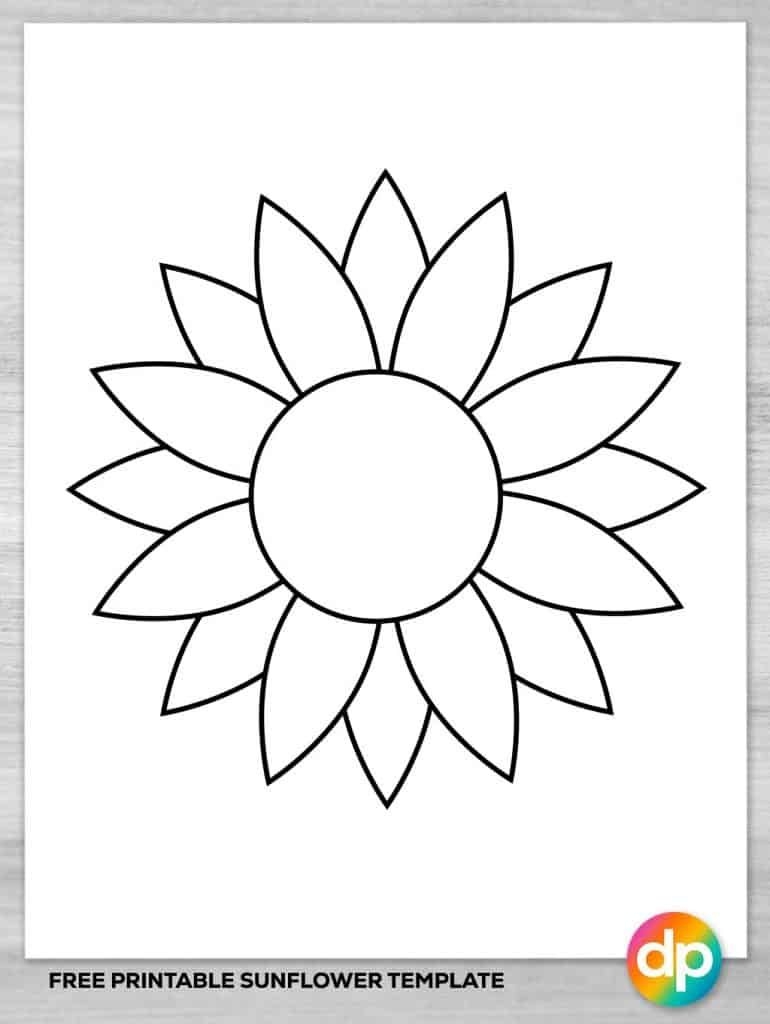 Printable Cut Out Sunflower Template