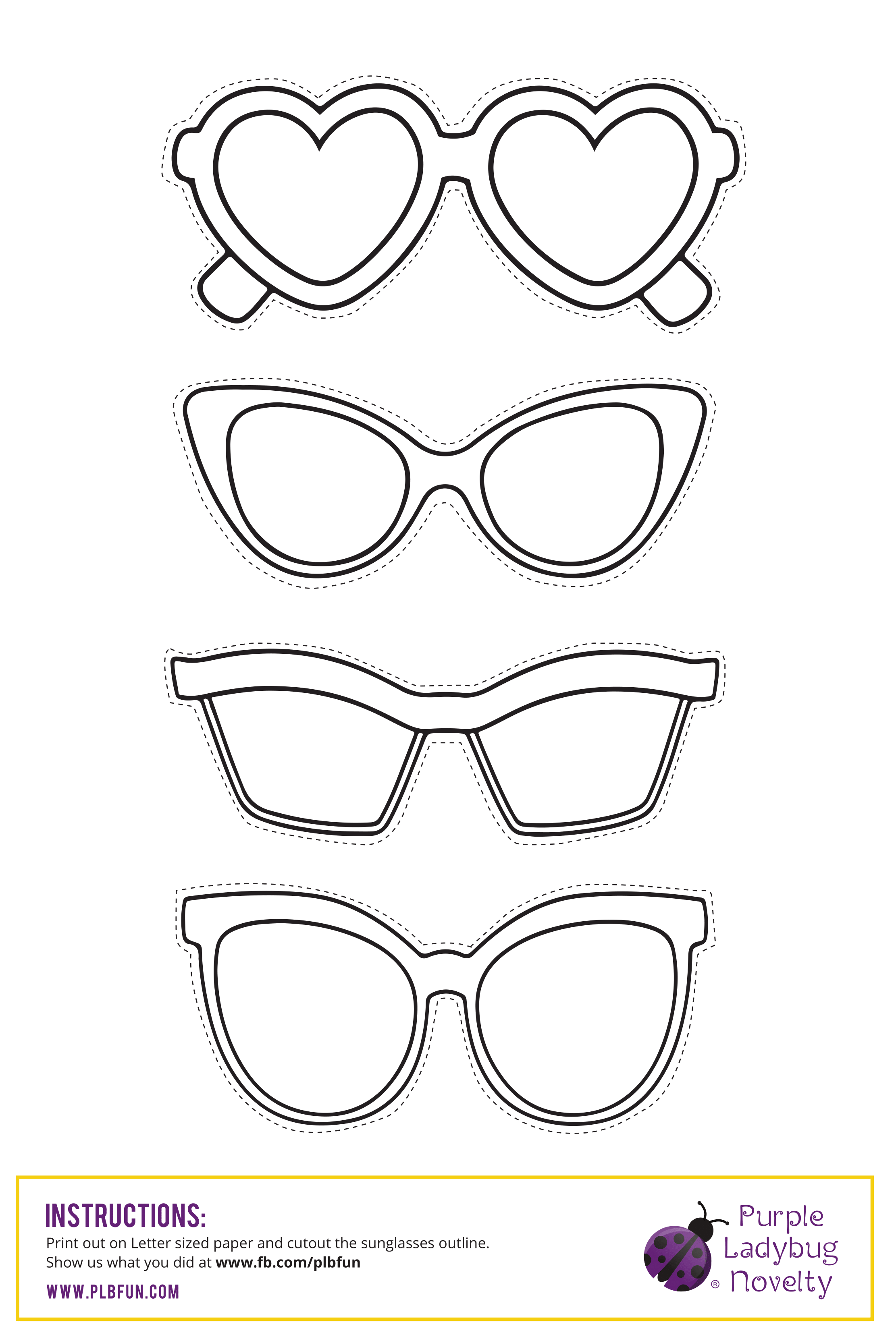 FREE PRINTABLE SUNGLASSES DAY Purple Ladybugs Hand Embroidery Patterns Free Embroidery Patterns Free