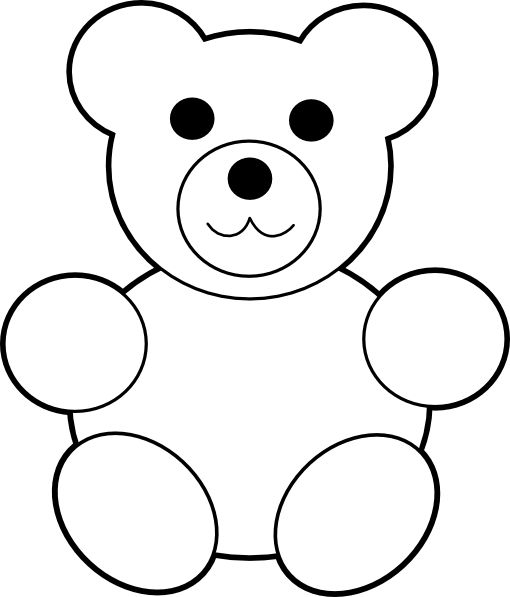 Free Printable Teddy Bear Clip Art Teddy Bear Template Teddy Bear Drawing Easy Bear Template