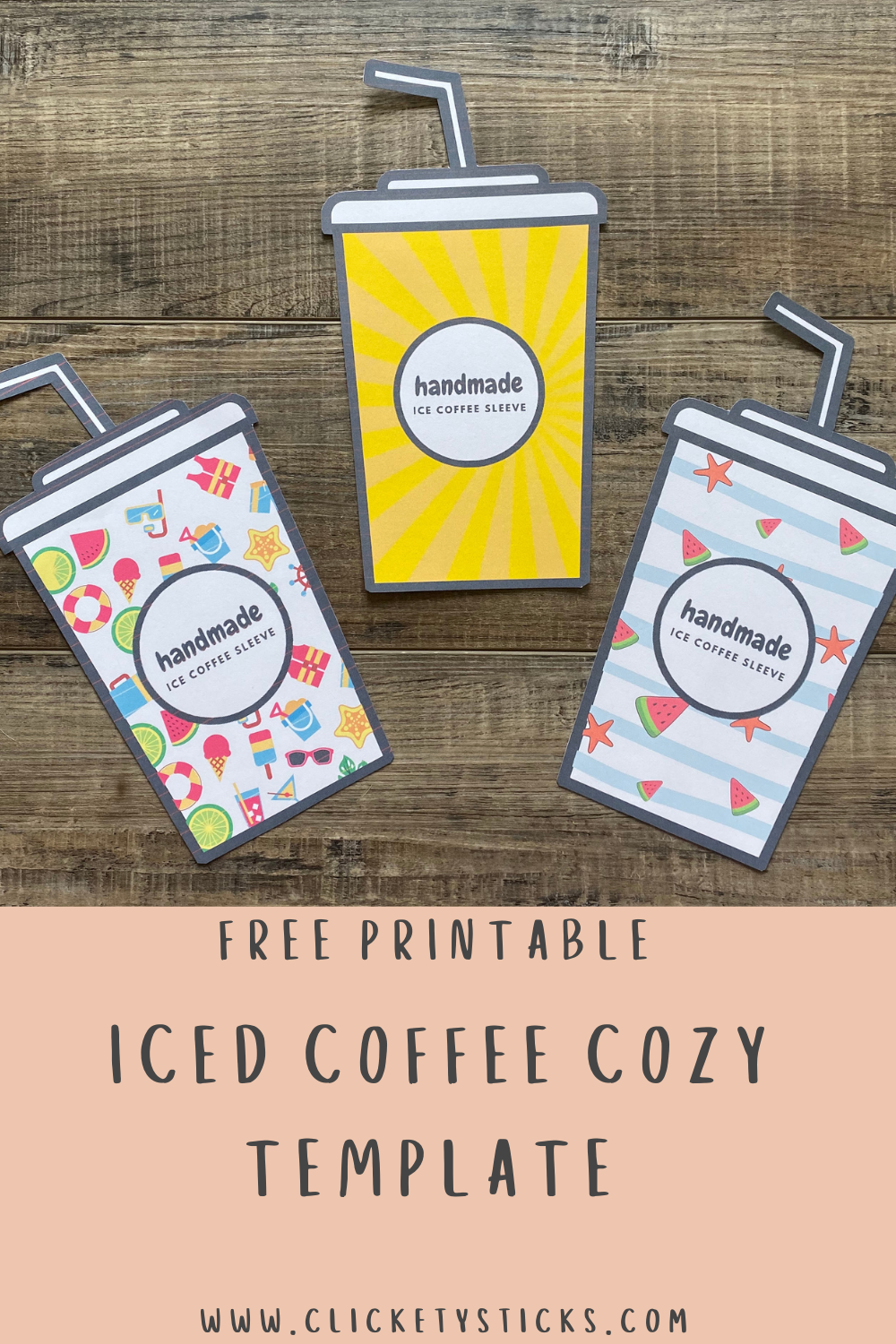 Free Printable Template For Iced Coffee Cozy CLICKETY STICKS