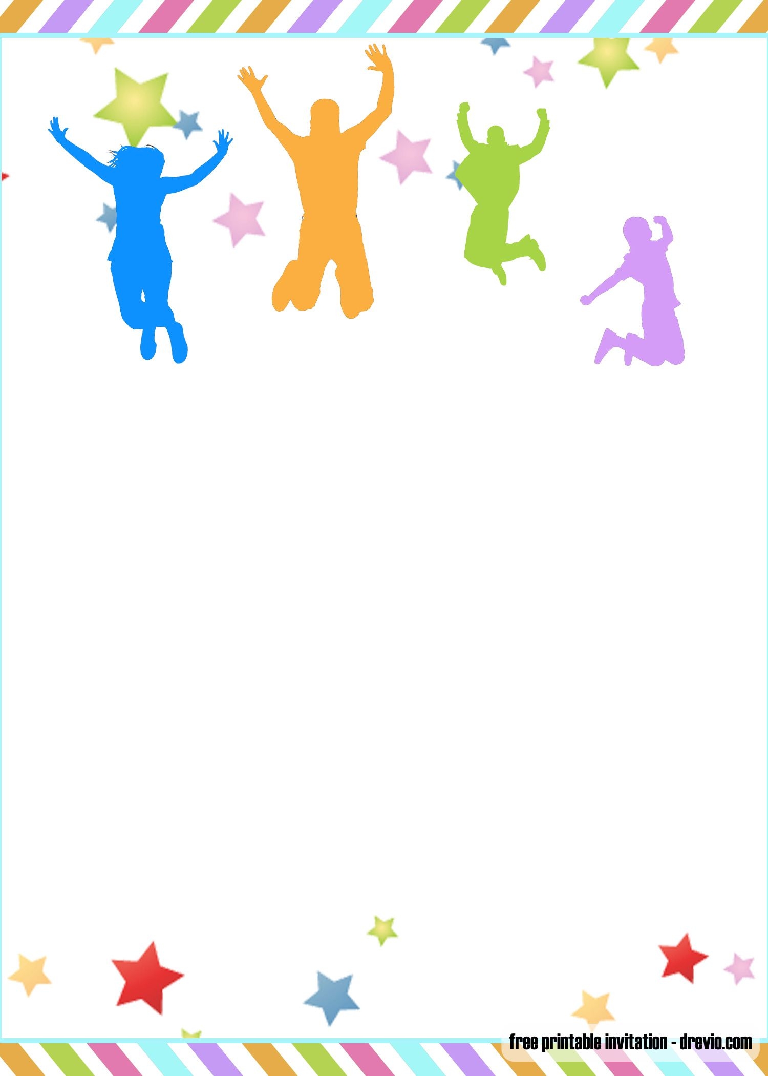 FREE Printable Trampoline Jump Birthday Invitation Templates Trampoline Party Invitations Free Birthday Invitation Templates Free Birthday Invitations
