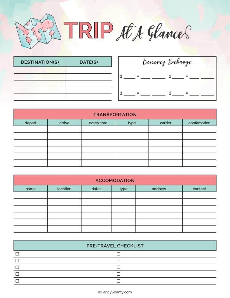 Free Printable Travel Planner Tips For An Unforgettable Vacation California Unpublished
