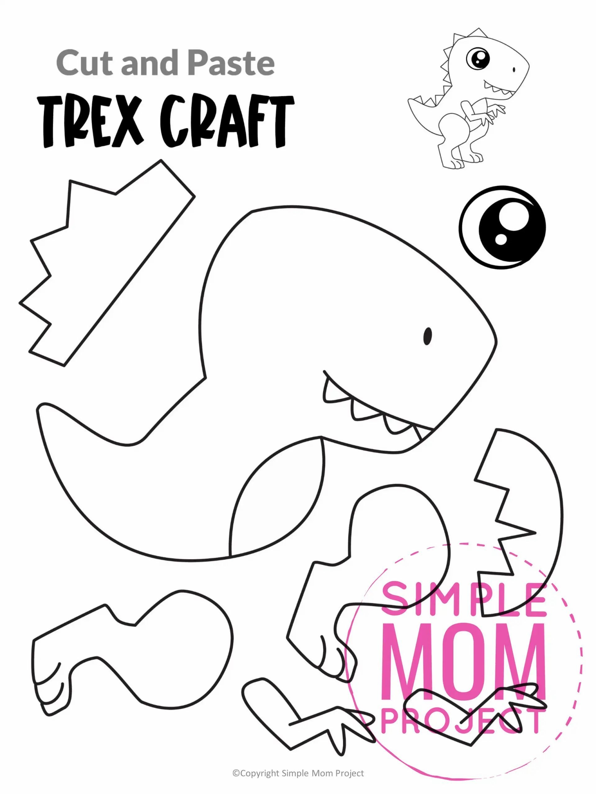 Free Printable Tyrannosaurus Rex Craft Template Dinosaur Crafts Printables Free Kids Dinosaur Template