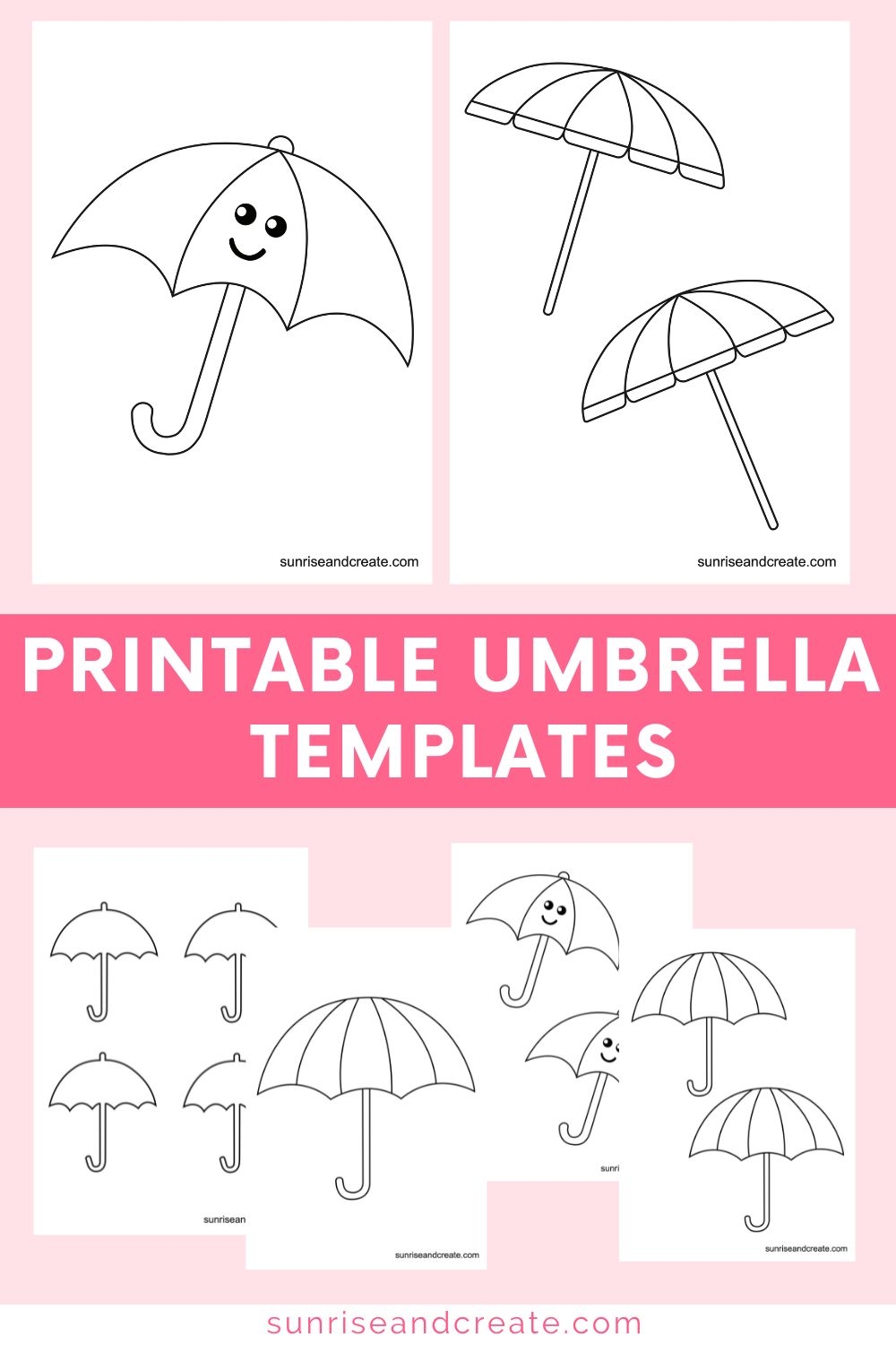 Large Printable Umbrella Template
