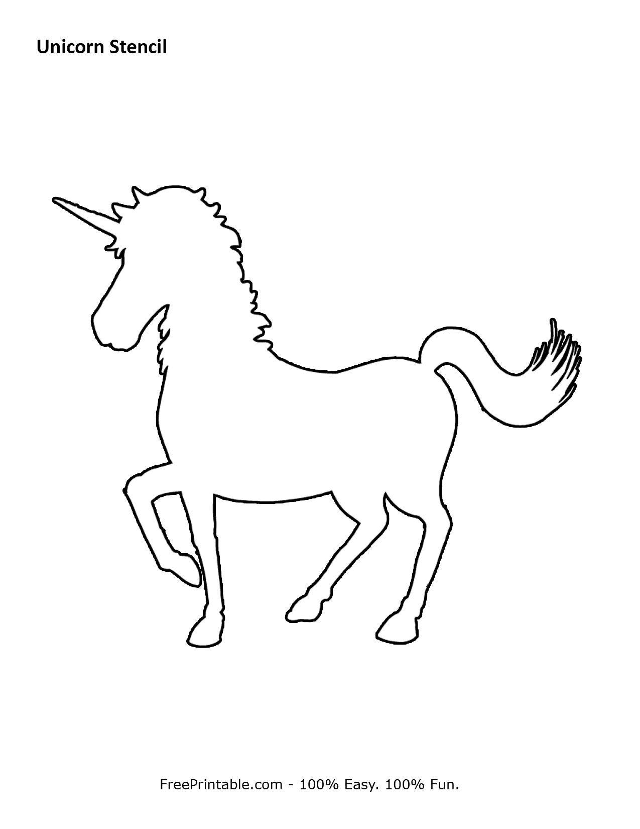Printable Stencil Unicorn Template