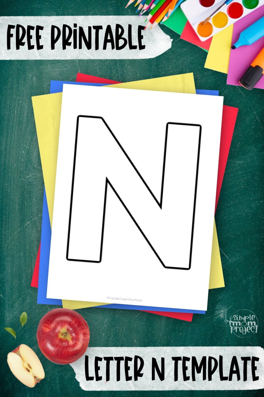 Free Printable Uppercase Letter N Template Simple Mom Project