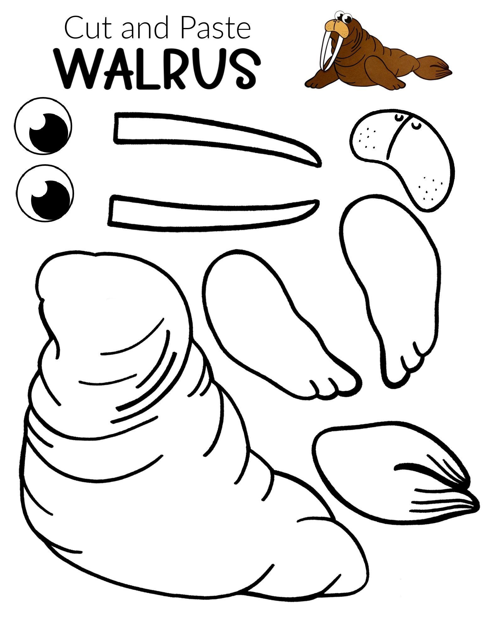 Free Printable Walrus Craft For Kids Arctic Animals Crafts Animal Crafts For Kids Arctic Animals Preschool