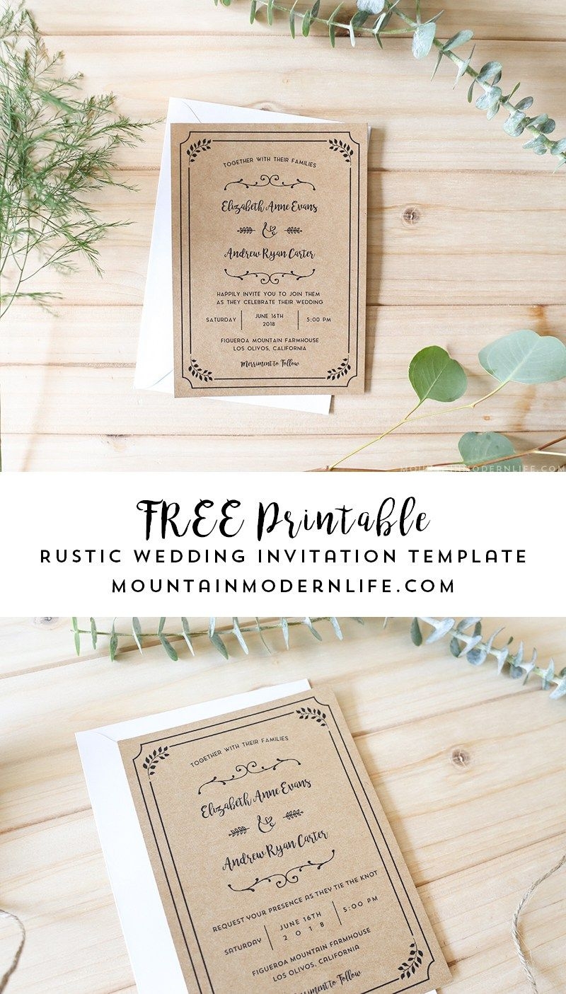 FREE Printable Wedding Invitation Template Free Printable Wedding Invitations Free Wedding Printables Free Printable Wedding Invitation Templates