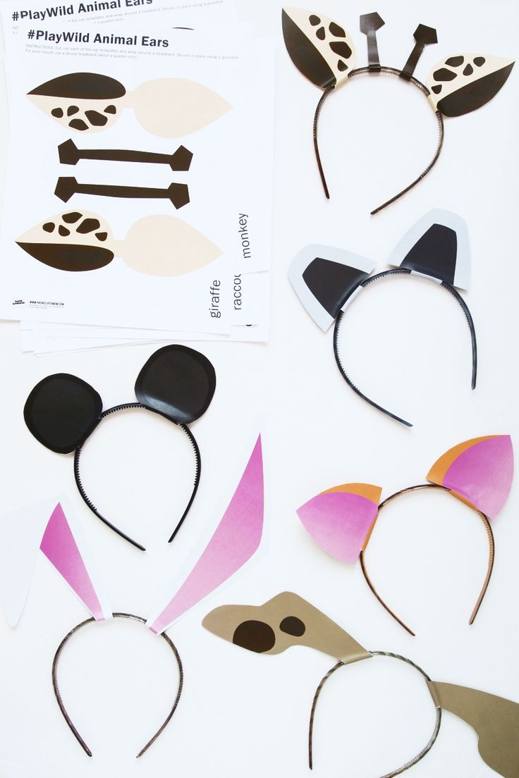 Free Printable Zoo Animal Ears Craft Paging Supermom Ear Headbands Zoo Animals Headbands