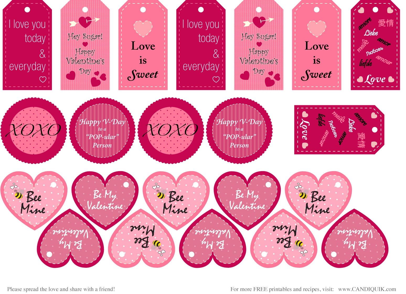 Free Printables Free Printable Valentines Tags Valentine Template Valentines Printables Free