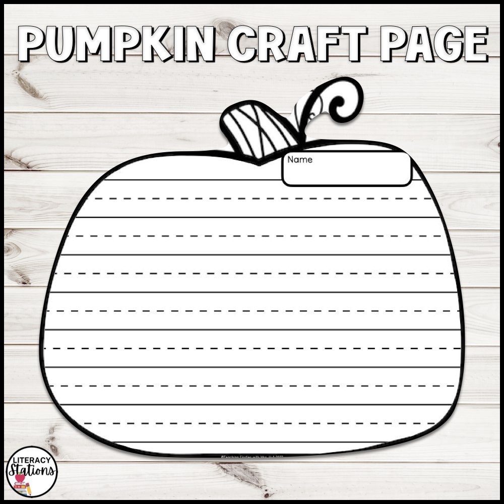 Free Pumpkin Writing Paper Literacy Stations