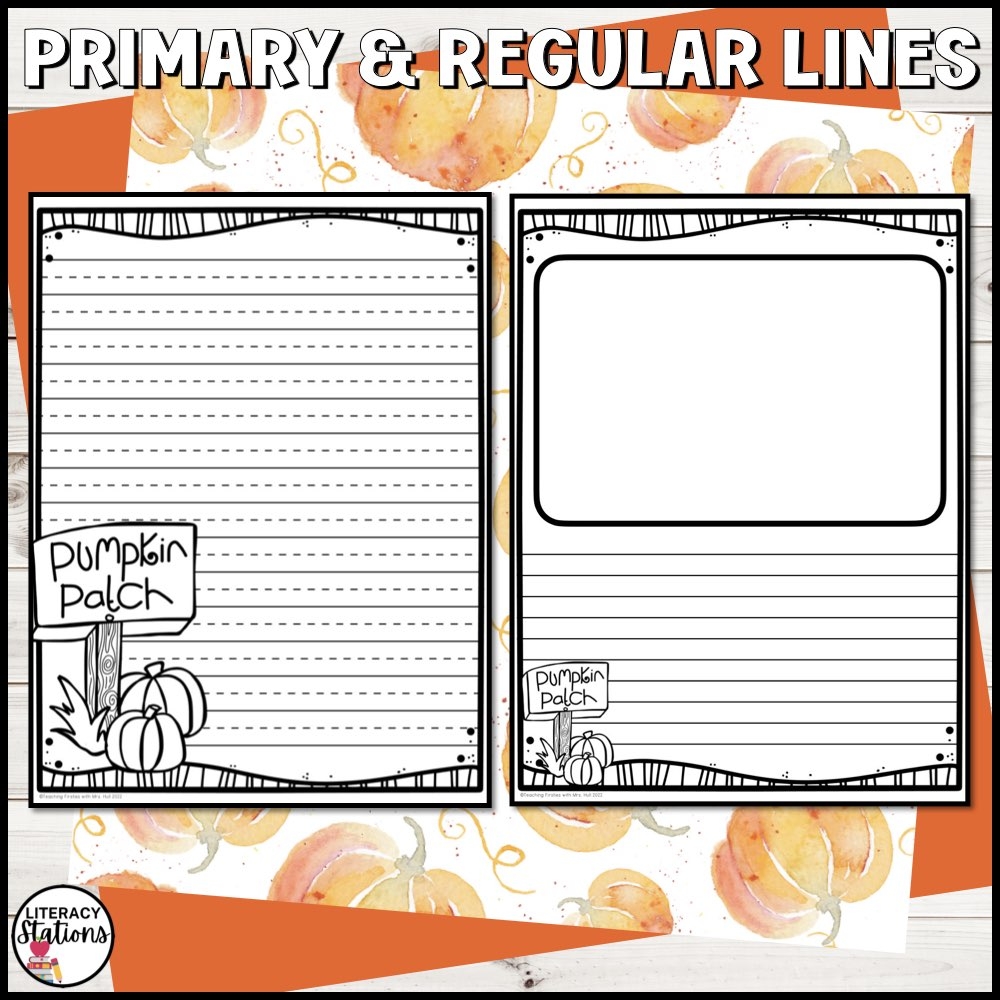 Free Pumpkin Writing Paper Literacy Stations