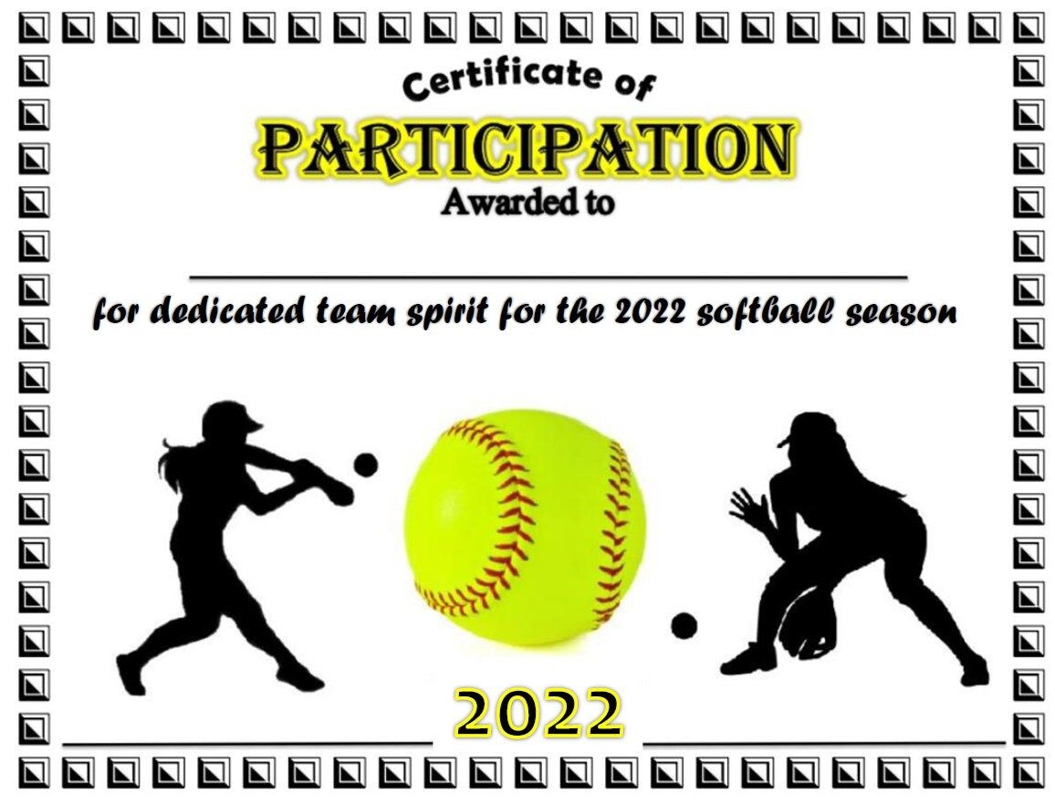 Free Printable Softball Certificate Template Free