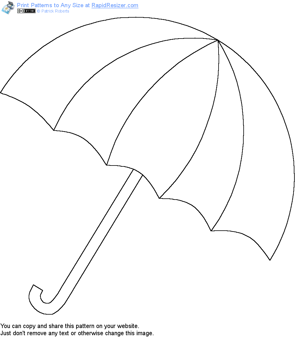 Free Umbrella Pattern Umbrella Umbrella Template Umbrella Coloring Page