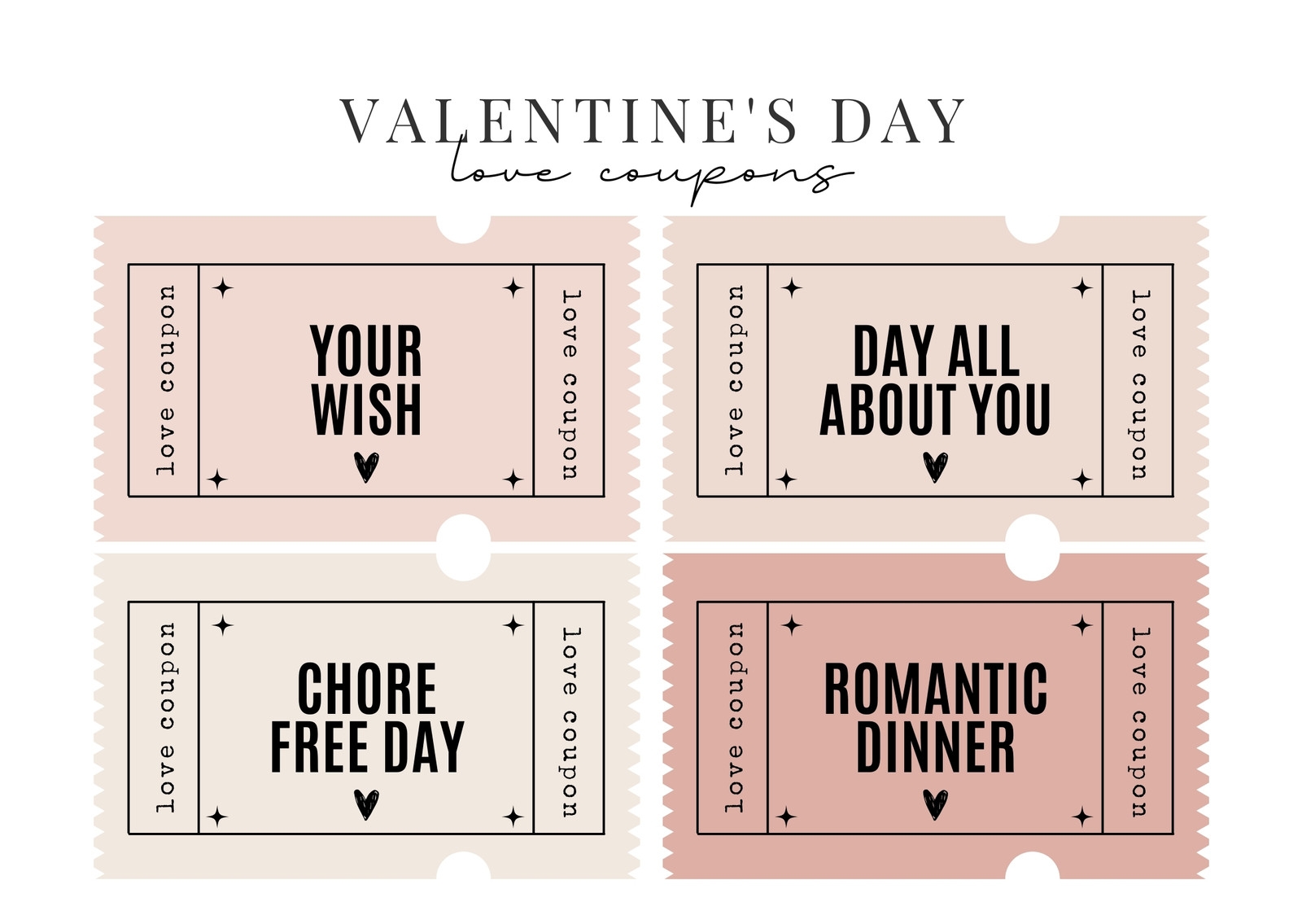 Printable Valentine Ticket Template