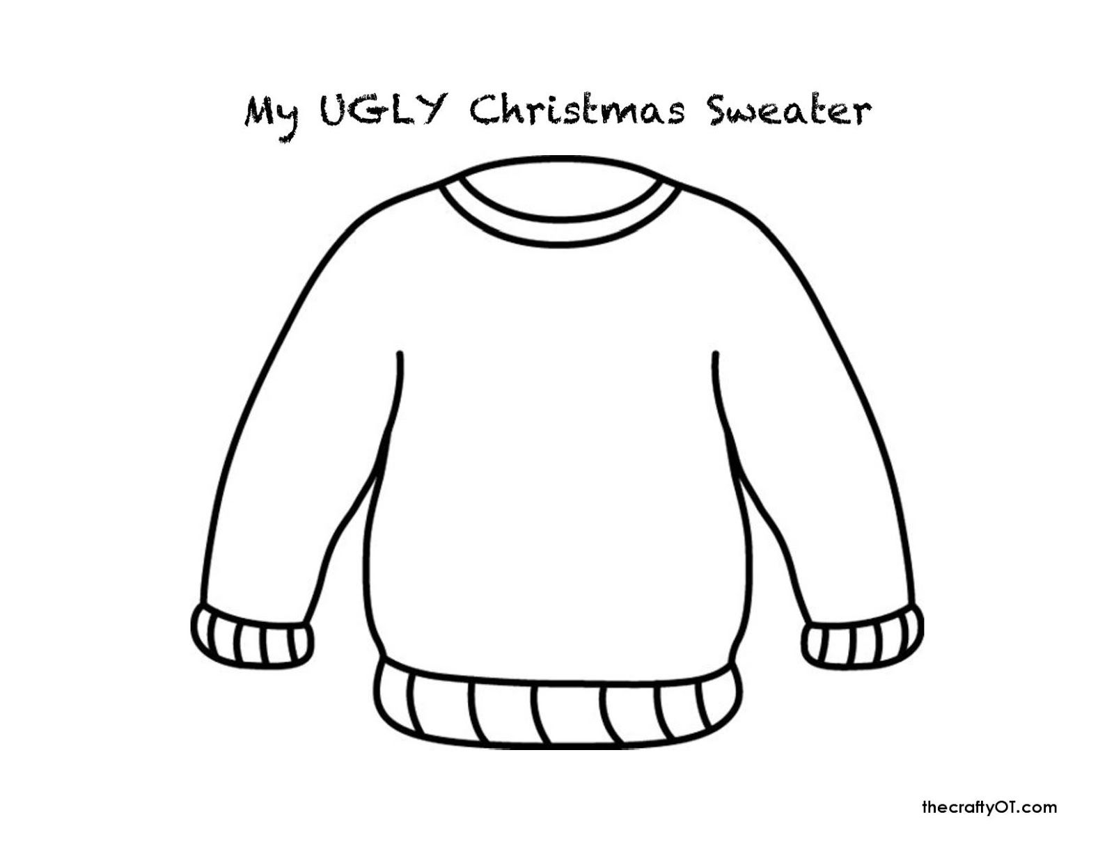 Free Winter Worksheets Christmas Kindergarten Christmas Teaching Ugly Christmas Sweater Template