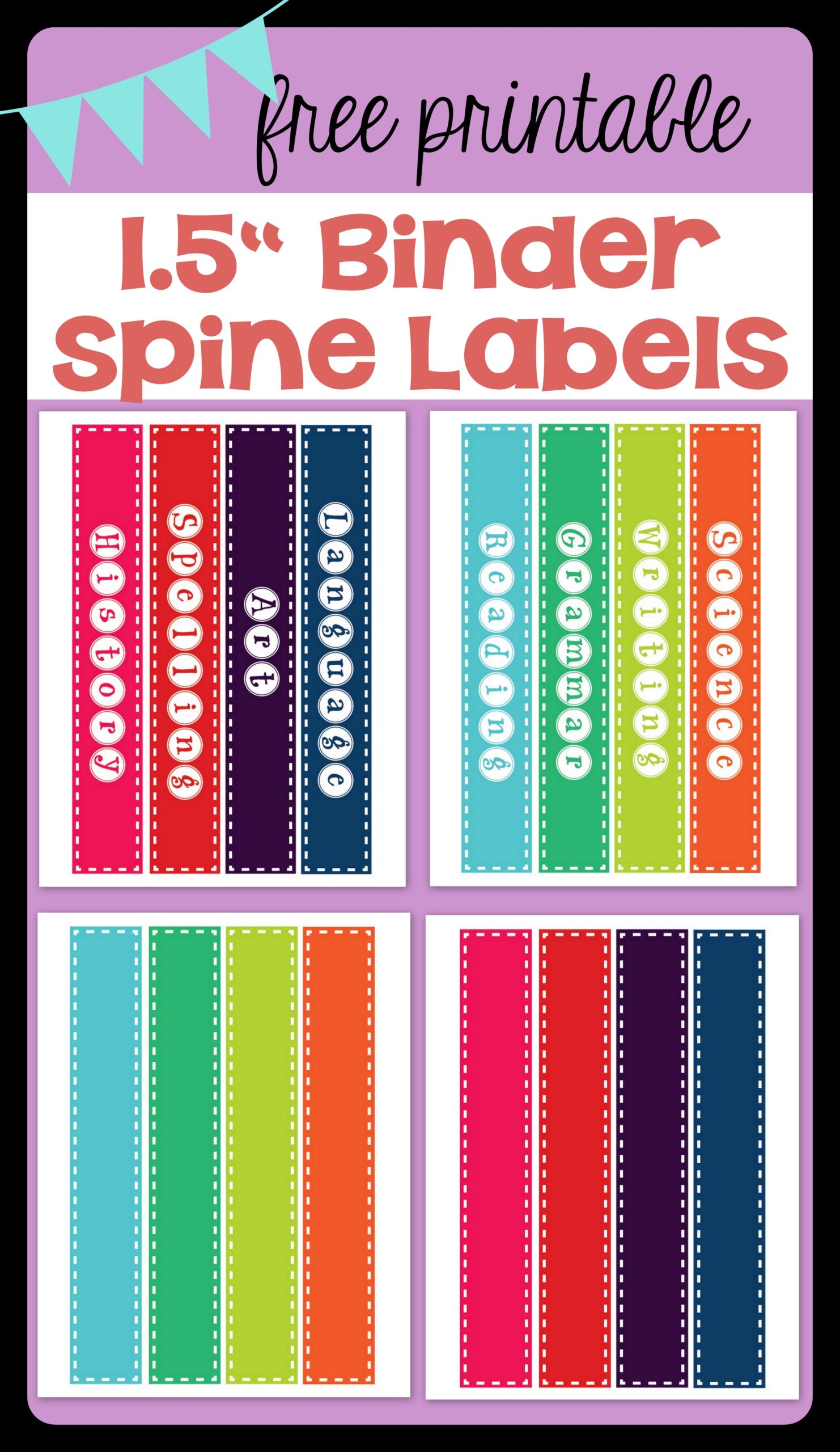 FREEBIE Binder Spine Labels Vanilla Joy