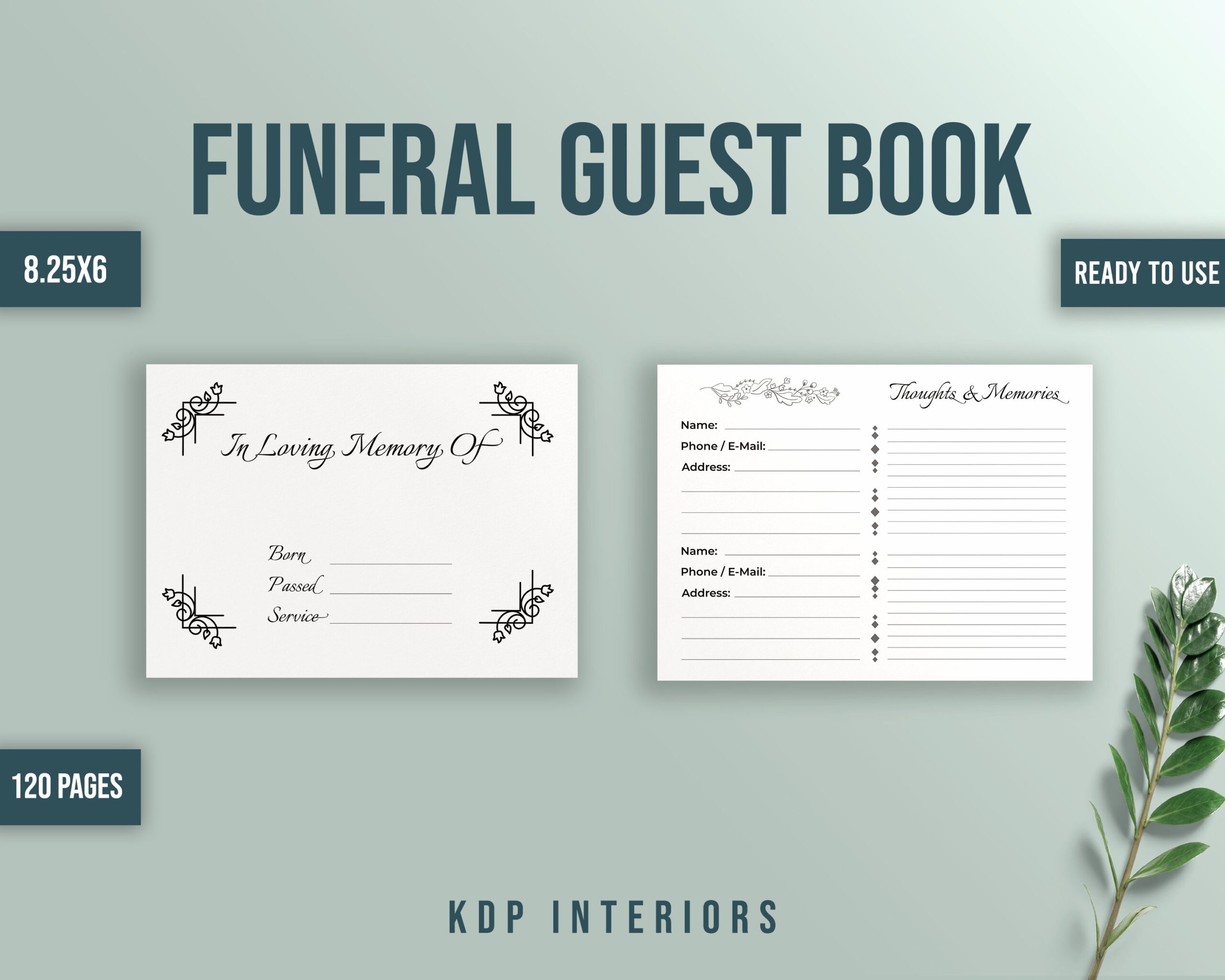 Free Printable Funeral Guest Book Template