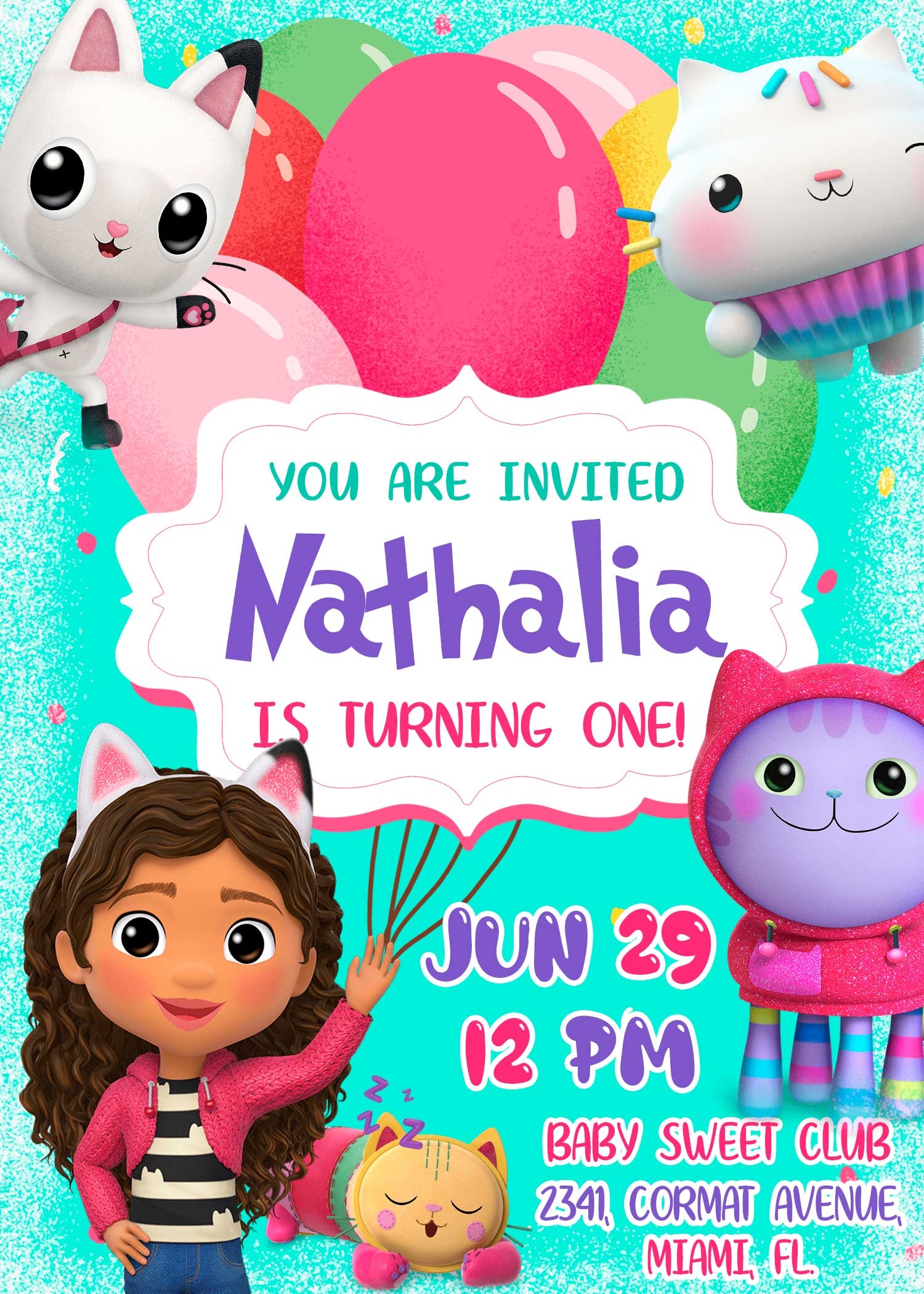 Gabby s Dollhouse Birthday Invitation Lovely Invite