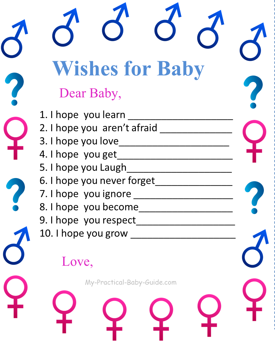 Free Printable Gender Reveal Game Templates