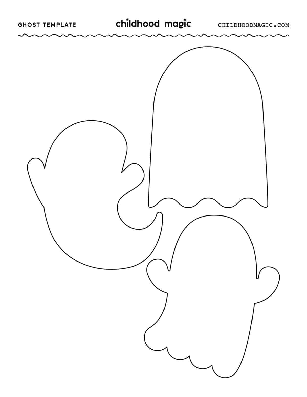 Printable Cute Ghost Template