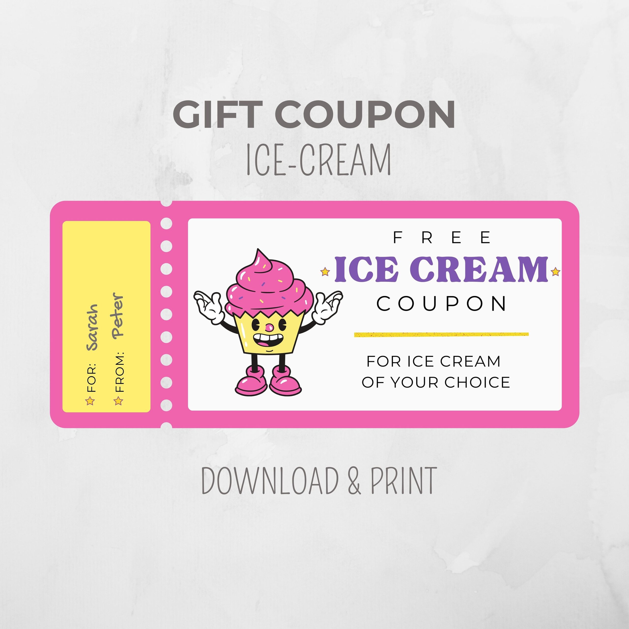 Printable Free Ice Cream Ticket Template