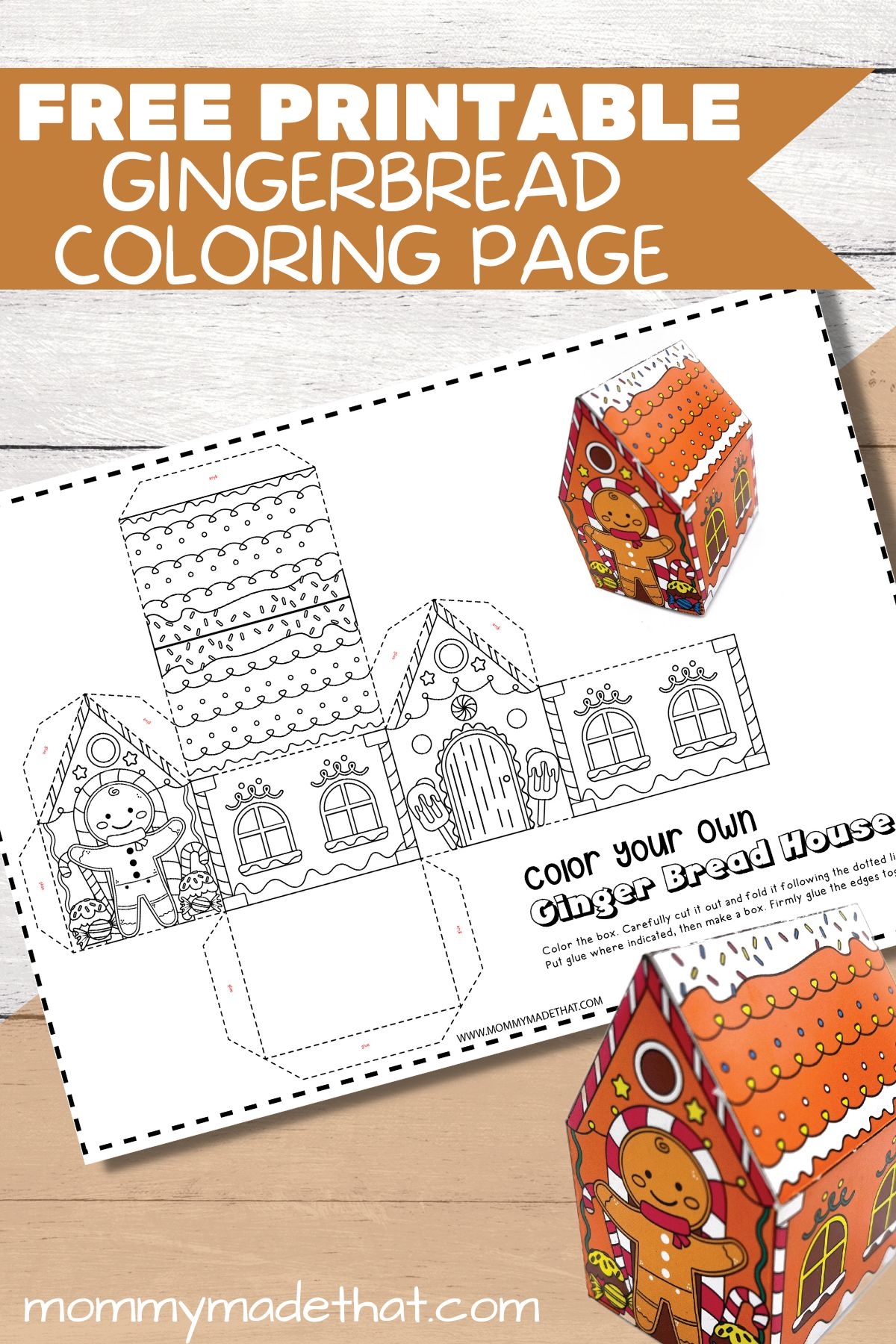 Paper Printable Gingerbread House Template