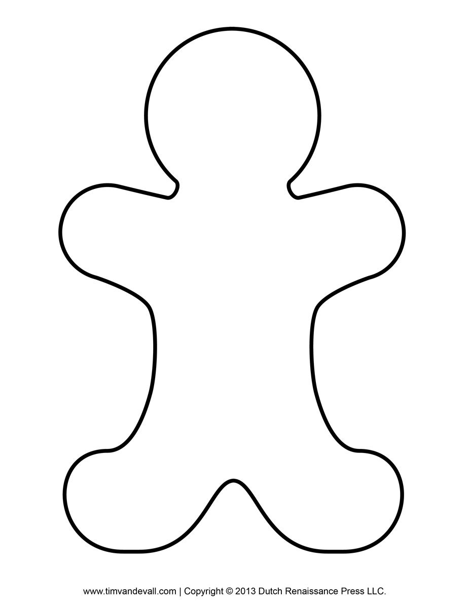 Full Page Printable Gingerbread Man Template