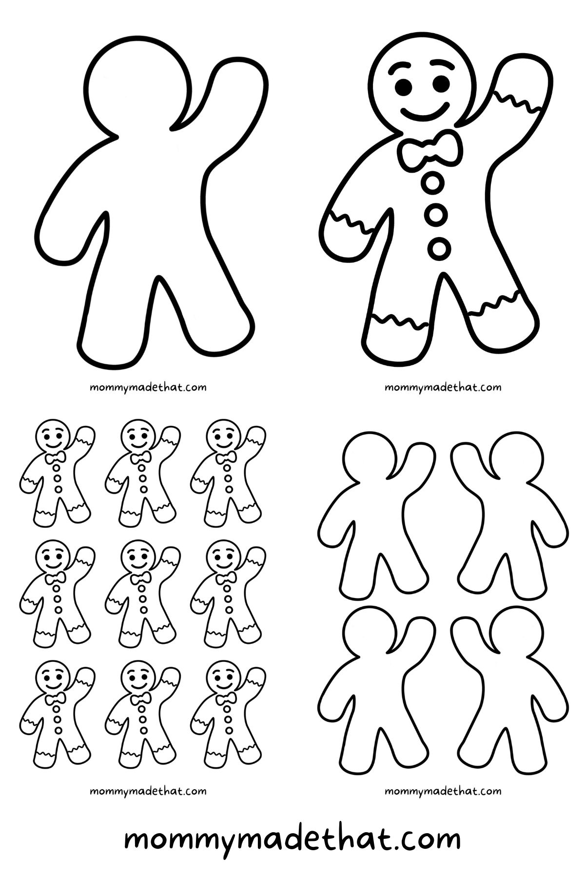 Gingerbread Man Template Printable Free